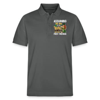 Assuming I m Just An Old Lady Was your First Mista - Stanley/Stella Unisex Organic Polo Shirt PREPSTER - anthracite - Front - Roxy (174cm) & Andy (188cm)