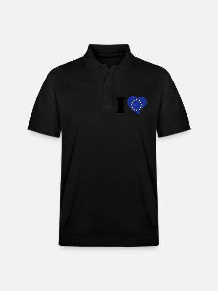 I love EU - Stanley/Stella Unisex Organic Polo Shirt PREPSTER - black