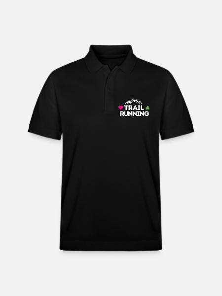 I Love Trail Running - Stanley/Stella Unisex Organic Polo Shirt PREPSTER - black