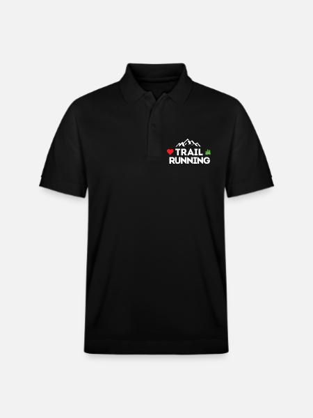 I love Trail Running - Stanley/Stella Unisex Organic Polo Shirt PREPSTER - black