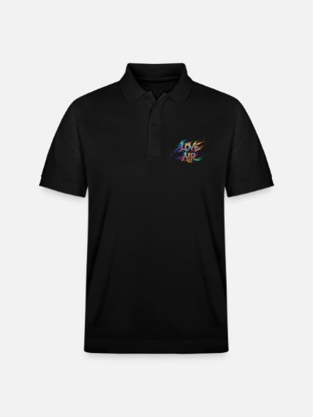 Farbenfrohe Liebesluft-Text-Gemälde - Stanley/Stella Unisex Bio-Poloshirt PREPSTER - Schwarz