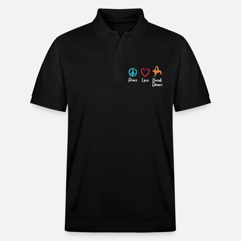 Frieden Liebe Breakdance - Stanley/Stella Unisex Bio-Poloshirt PREPSTER - Schwarz