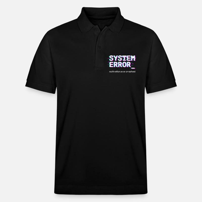 System error Motivation.exe crashed - Stanley/Stella Unisex Organic Polo Shirt PREPSTER - black