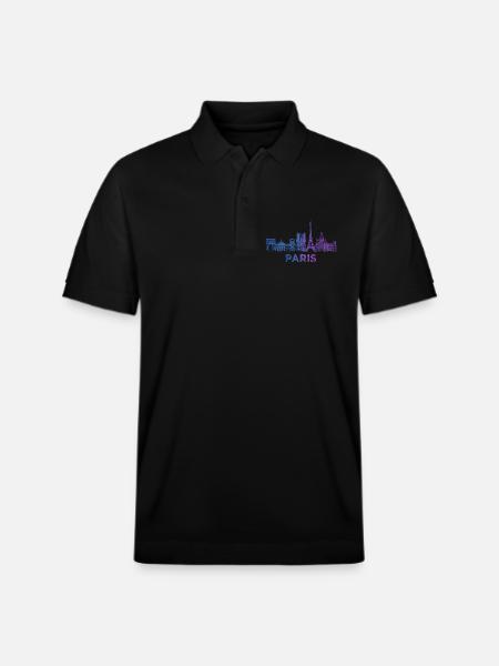 Paris Skyline Sketch - Stanley/Stella Unisex Organic Polo Shirt PREPSTER - black