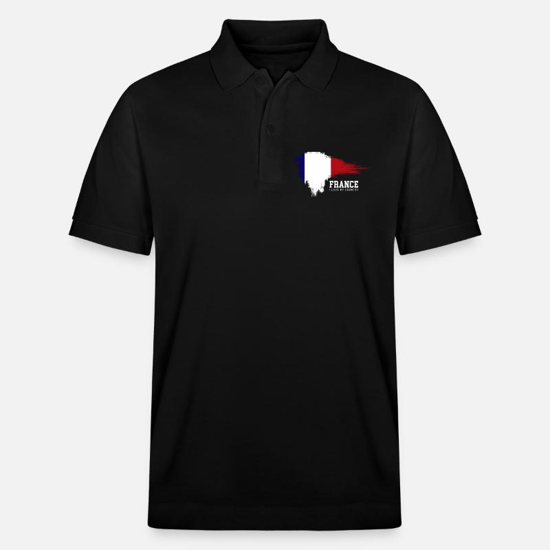 Frankreich Flagge Brush Pride - Stanley/Stella Unisex Bio-Poloshirt PREPSTER - Schwarz