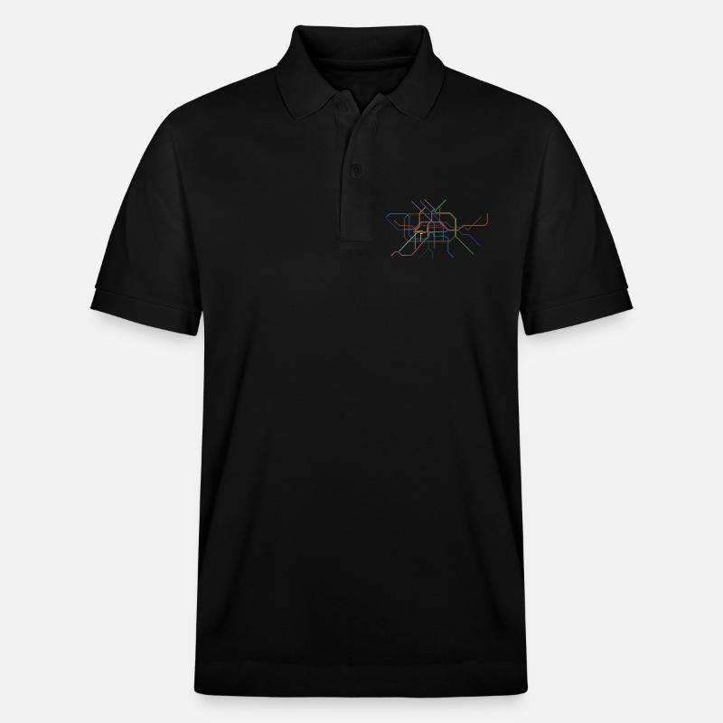 Abstrakte Minutinsektion Linienkunst - Stanley/Stella Unisex Bio-Poloshirt PREPSTER - Schwarz