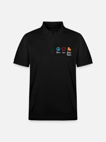 Frieden Liebe Rollerskates - Stanley/Stella Unisex Bio-Poloshirt PREPSTER - Schwarz