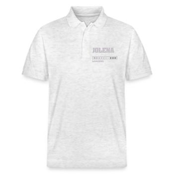 Geschenk für Jolena - Stanley/Stella Unisex Bio-Poloshirt PREPSTER - Weiß meliert - Vorne - Roxy (174cm) & Andy (188cm)