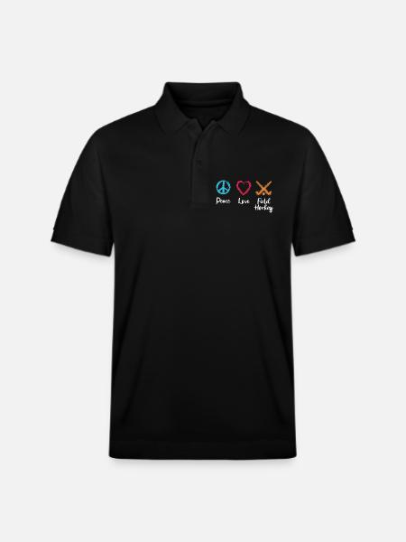 Peace Love Field Hockey - Stanley/Stella Unisex Organic Polo Shirt PREPSTER - black