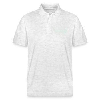 wappen_27 - Polo PREPSTER bio Stanley/Stella Unisexe - blanc chiné - Devant - Roxy (174cm) & Andy (188cm)