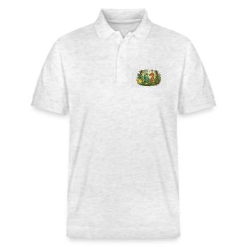 Six Seven - Stanley/Stella Unisex Bio-Poloshirt PREPSTER - Weiß meliert - Vorne - Roxy (174cm) & Andy (188cm)