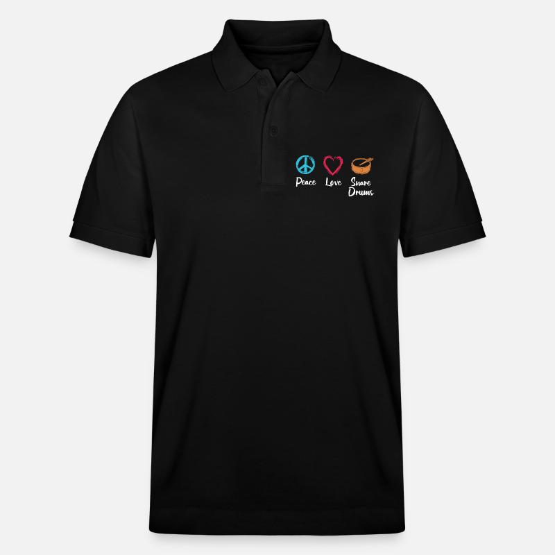 Frieden Liebe Trommel - Stanley/Stella Unisex Bio-Poloshirt PREPSTER - Schwarz