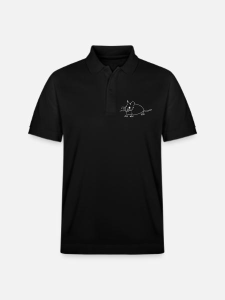 Mouse lineart - Stanley/Stella Unisex Organic Polo Shirt PREPSTER - black