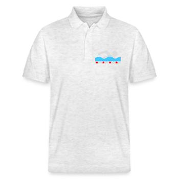 Schwimmer Piktogramm Freistil Welle Pool Sport - Stanley/Stella Unisex Bio-Poloshirt PREPSTER - Weiß meliert - Vorne - Roxy (174cm) & Andy (188cm)