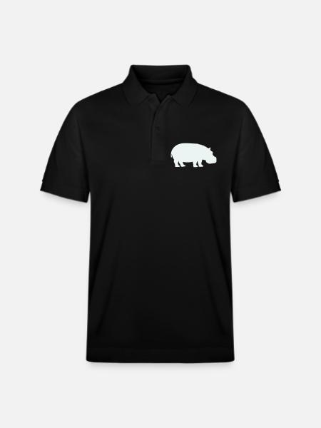 Silhouette de l’hippopotame bleu - Polo PREPSTER bio Stanley/Stella Unisexe - noir
