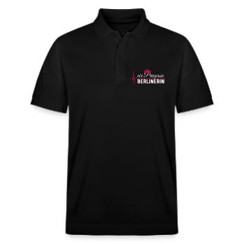 Nix Prinzessin - Berlinerin - EKG Puls Geschenk - Stanley/Stella Unisex Bio-Poloshirt PREPSTER - Schwarz - Vorne - Roxy (174cm) & Andy (188cm)