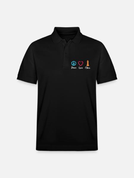 Peace Love Chess - Stanley/Stella Unisex Organic Polo Shirt PREPSTER - black