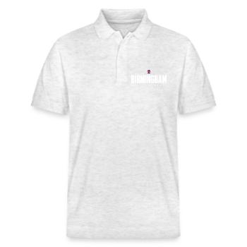 Birmingham Bold Union Typography - Stanley/Stella Unisex Organic Polo Shirt PREPSTER - heather white - Front - Roxy (174cm) & Andy (188cm)