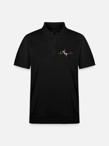 Boulderer heartbeat Bouldering Bouldering - Stanley/Stella Unisex Organic Polo Shirt PREPSTER - black
