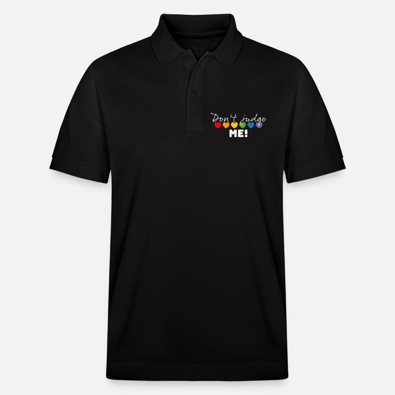 Regenbogenherzchen dont judge me weiss - Stanley/Stella Unisex Bio-Poloshirt PREPSTER - Schwarz
