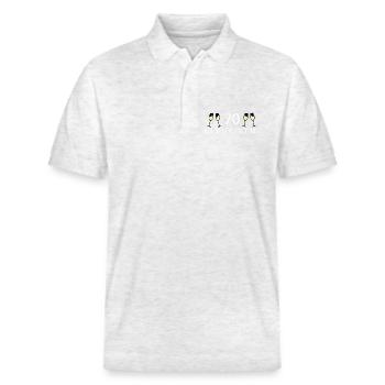 70th Birthday 70 Years - Stanley/Stella Unisex Organic Polo Shirt PREPSTER - heather white - Front - Roxy (174cm) & Andy (188cm)