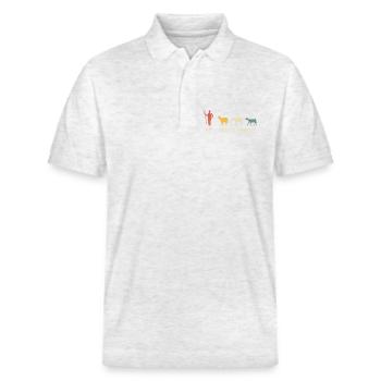 chèvre Moi et mes compagnons chèvres cadeau pour l’amoureuse des chèvres - Polo PREPSTER bio Stanley/Stella Unisexe - blanc chiné - Devant - Roxy (174cm) & Andy (188cm)