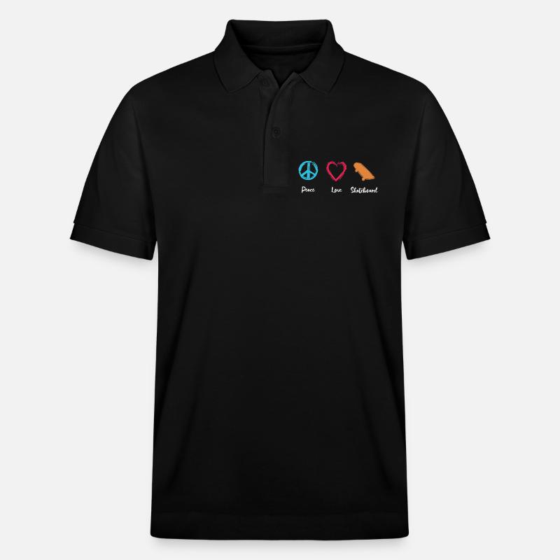 Frieden Liebe Skateboard - Stanley/Stella Unisex Bio-Poloshirt PREPSTER - Schwarz