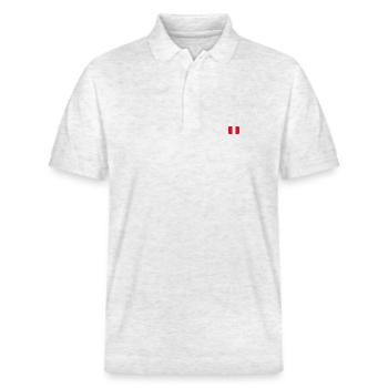 Flag of Peru, Peruvian pride - Stanley/Stella Unisex Organic Polo Shirt PREPSTER - heather white - Front - Roxy (174cm) & Andy (188cm)