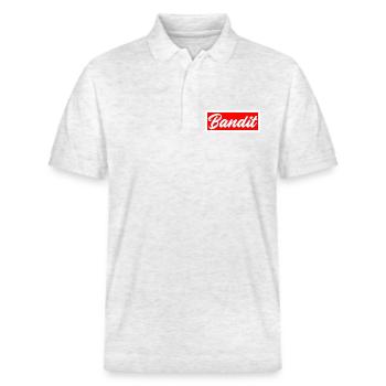 bandit dieb crime criminal aufkleber hooligan gang - Stanley/Stella Unisex Bio-Poloshirt PREPSTER - Weiß meliert - Vorne - Roxy (174cm) & Andy (188cm)