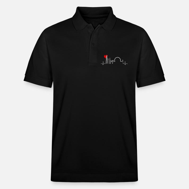 Battement de cœur urbain Skyline - Polo PREPSTER bio Stanley/Stella Unisexe - noir