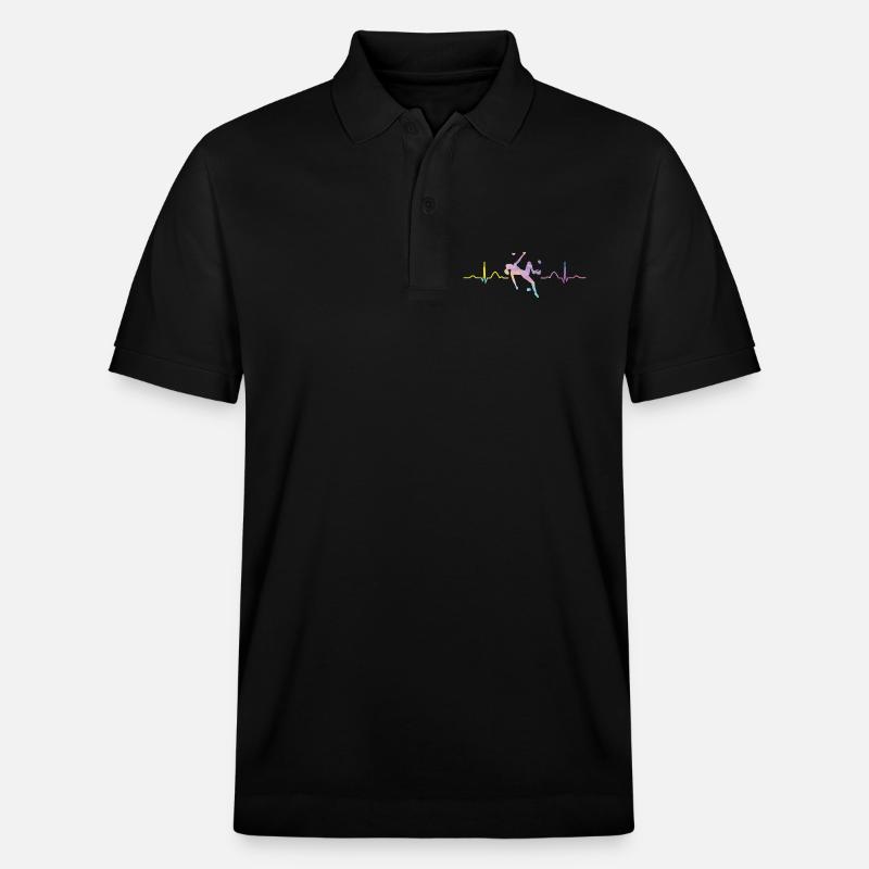 Boulderer Herzschlag Boulder Bouldern - Stanley/Stella Unisex Bio-Poloshirt PREPSTER - Schwarz