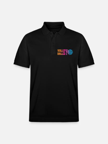 Buntes Volleyball - Stanley/Stella Unisex Bio-Poloshirt PREPSTER - Schwarz