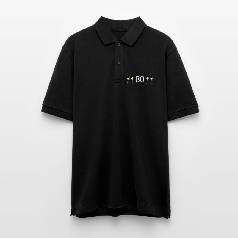 80th Birthday 80th Anniversary 80 Number 80 white Stanley/Stella Unisex Organic Polo Shirt PREPSTER
