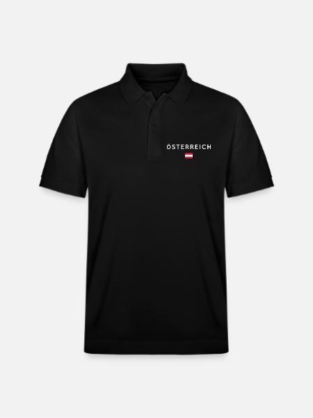 Flag of Austria, Austrian pride - Stanley/Stella Unisex Organic Polo Shirt PREPSTER - black