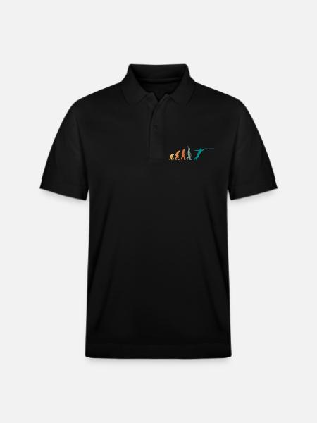 Evolution Retro Fencing - Stanley/Stella Unisex Organic Polo Shirt PREPSTER - black