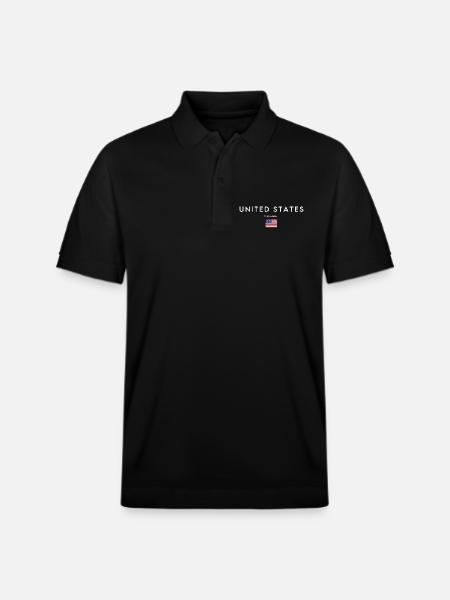 Drapeau des États-Unis - Polo PREPSTER bio Stanley/Stella Unisexe - noir