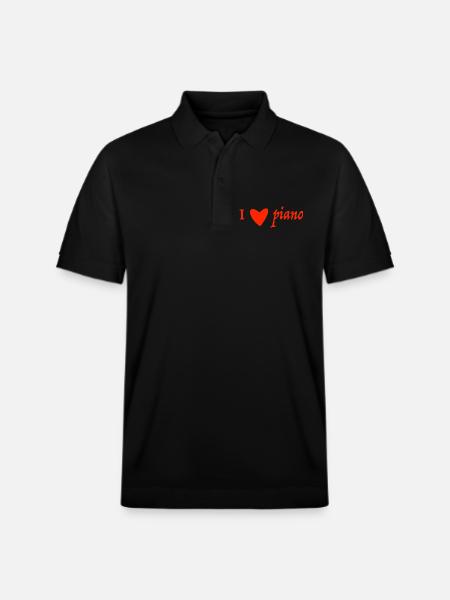 I love piano - Stanley/Stella Unisex Organic Polo Shirt PREPSTER - black