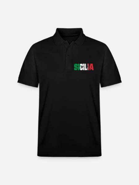 Sicile, Italie, île de Sicile - Polo PREPSTER bio Stanley/Stella Unisexe - noir