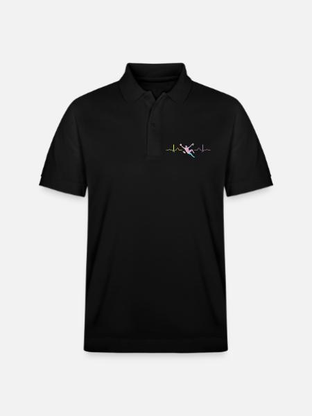 Boulderer heartbeat Bouldering Bouldering - Stanley/Stella Unisex Organic Polo Shirt PREPSTER - black
