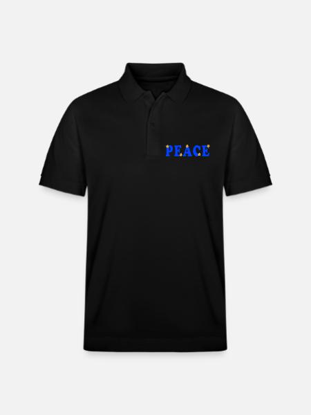 Peace Ukraine, Frieden - Stanley/Stella Unisex Organic Polo Shirt PREPSTER - black