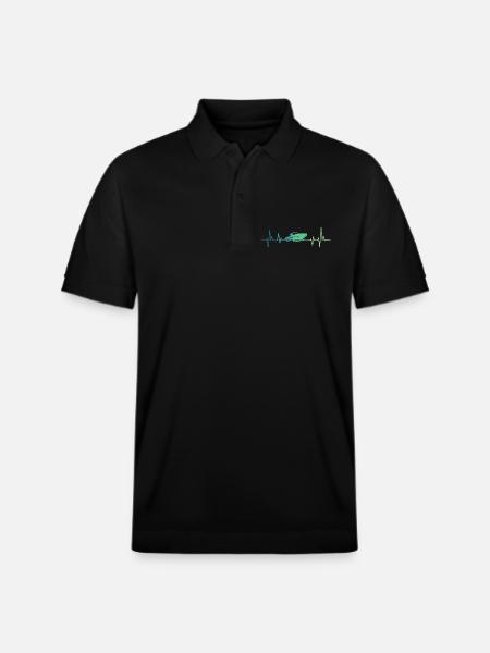 Heartbeat-Schnellboot-Sportboot - Stanley/Stella Unisex Bio-Poloshirt PREPSTER - Schwarz