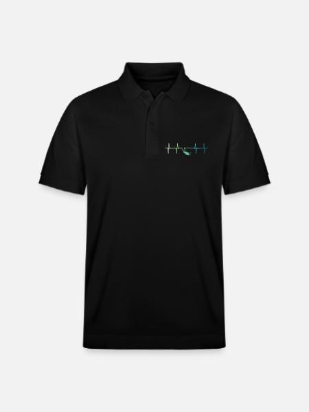 heartbeat diver diver - Stanley/Stella Unisex Organic Polo Shirt PREPSTER - black