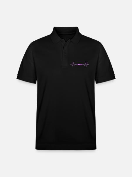 Linnea as a heartbeat - Stanley/Stella Unisex Organic Polo Shirt PREPSTER - black
