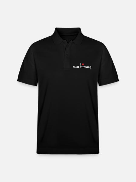 I Love Trail Running - Stanley/Stella Unisex Organic Polo Shirt PREPSTER - black