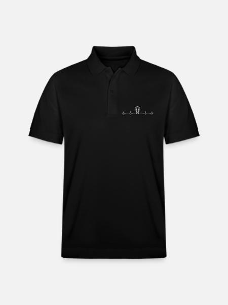 Guitar Pulse Heartbeat Design - Stanley/Stella Unisex Organic Polo Shirt PREPSTER - black