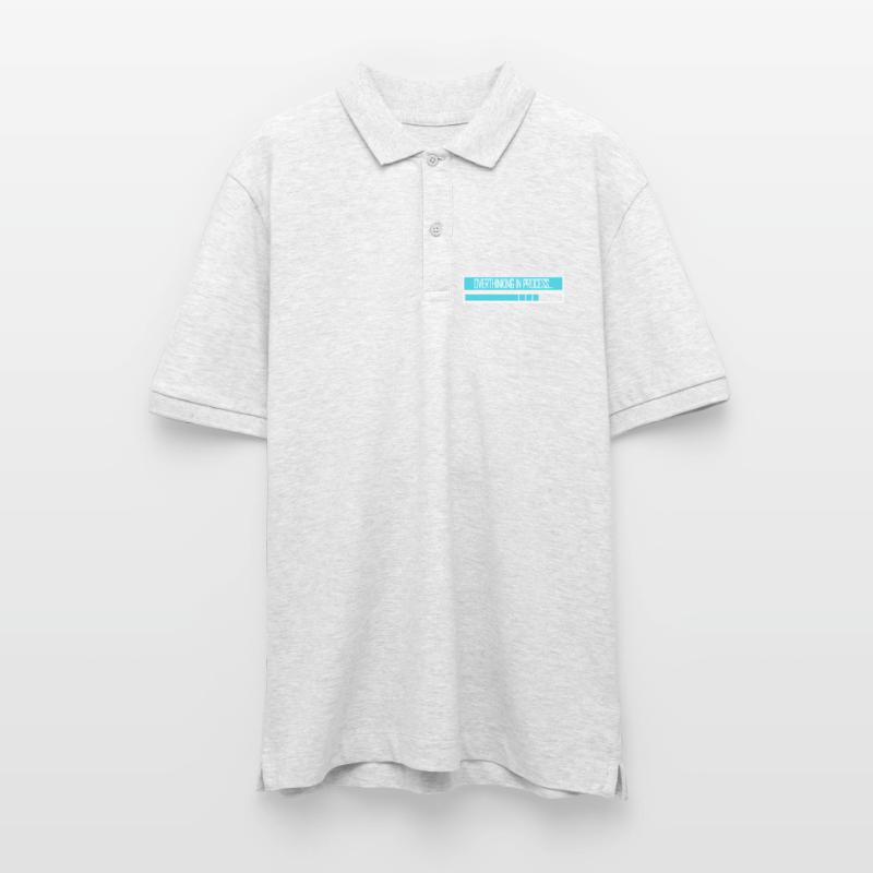 Overthinking In Process Funny Brooding Saying Logo Stanley/Stella Unisex Organic Polo Shirt PREPSTER