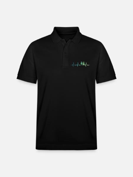 Heartbeat Programmer Developer - Stanley/Stella Unisex Organic Polo Shirt PREPSTER - black