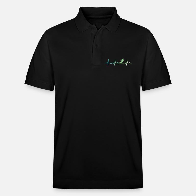 skiing ski battement de coeur skier  - Polo PREPSTER bio Stanley/Stella Unisexe - noir