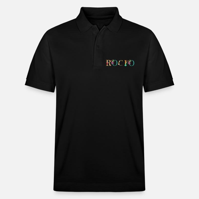 ROCIO Name mit Blumen geschmückt - Stanley/Stella Unisex Bio-Poloshirt PREPSTER - Schwarz