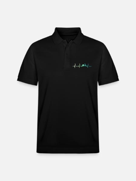 Scooter-Herzschlag-Mopedroller - Stanley/Stella Unisex Bio-Poloshirt PREPSTER - Schwarz